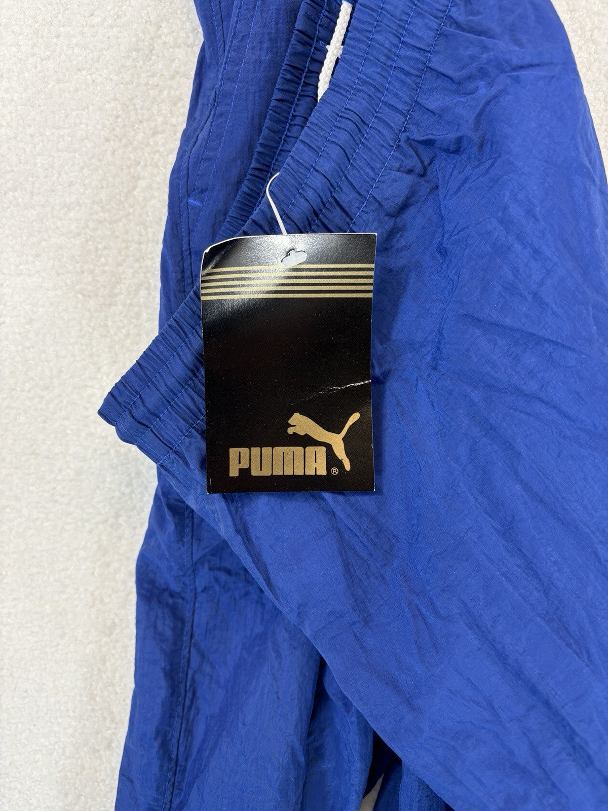 Vintage Puma Track Pants Y2K Mens Large Blue Windbreaker Sweatpants Athletic NEW