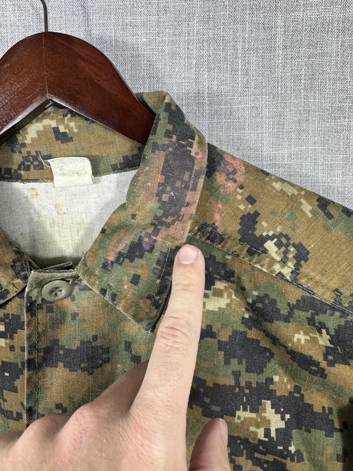 Vintage Canadian Military Digital Camo Combat Jacket Button Up Men’s Unknown Siz