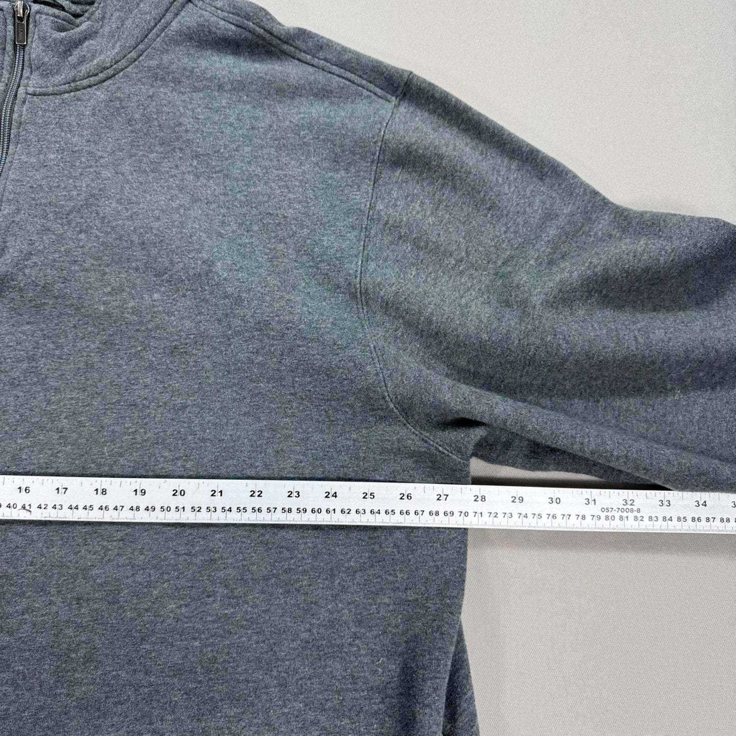 LL Bean Sweater mens 2XLT Gray Quarter Zip Long Sleeve Traditional Fit Pullover