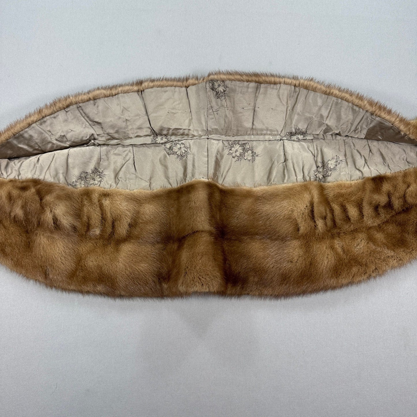 Vintage Reid & Forte Mink Fur Collar Shawl Brown Womens Elegant