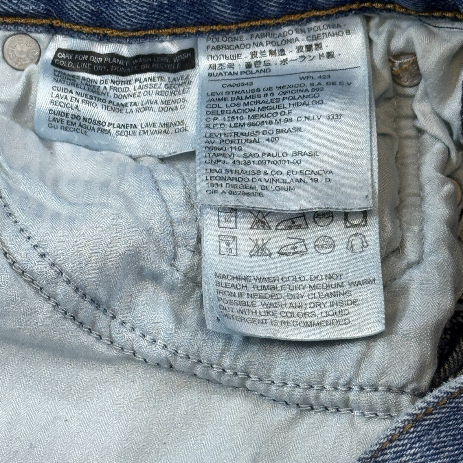 Levi's White Oak Cone Denim 501 Jeans mens 29x26 Cut Off Button Fly