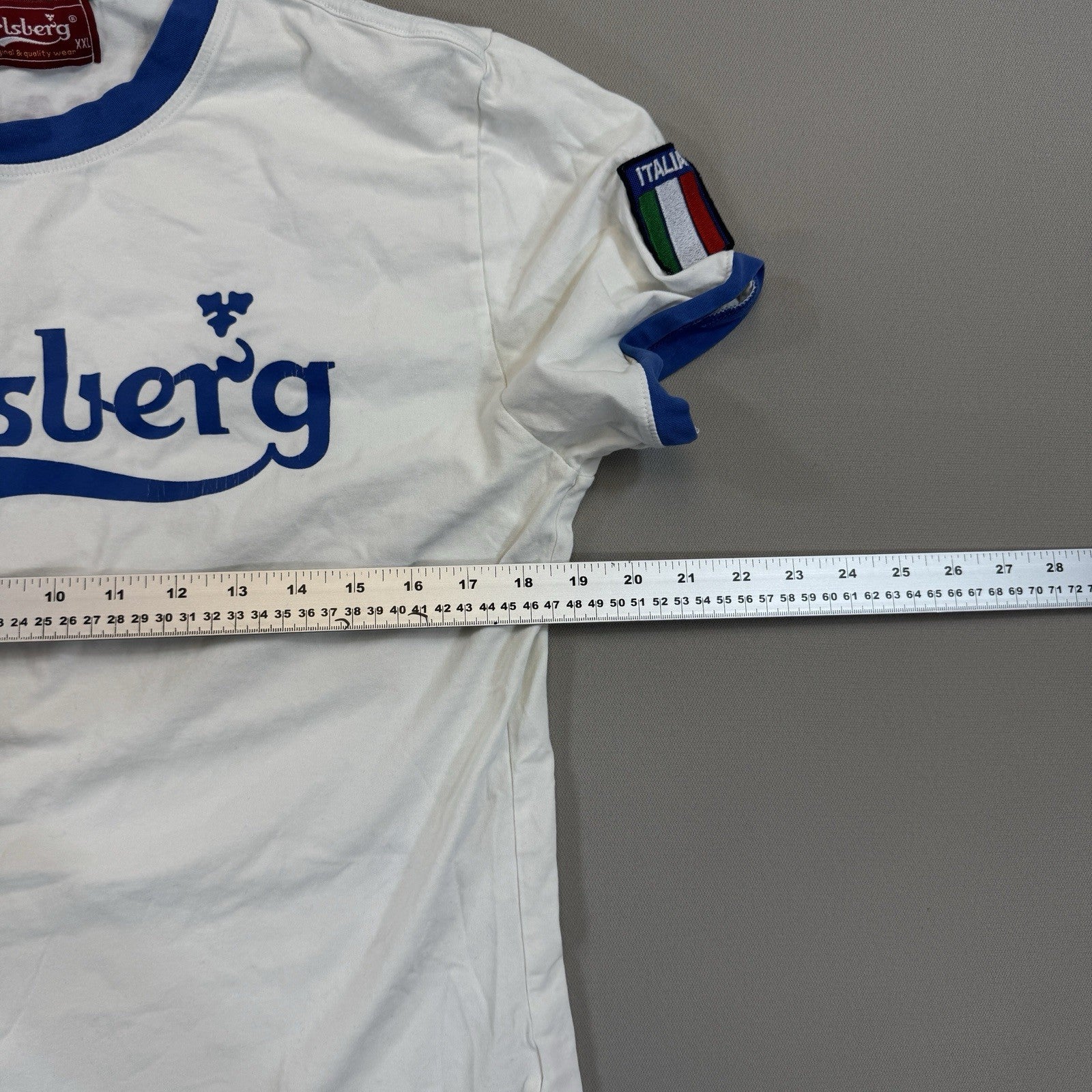 Carlsberg Italy 2012 Football Shirt Youth 2XL White Jersey Made in Italy