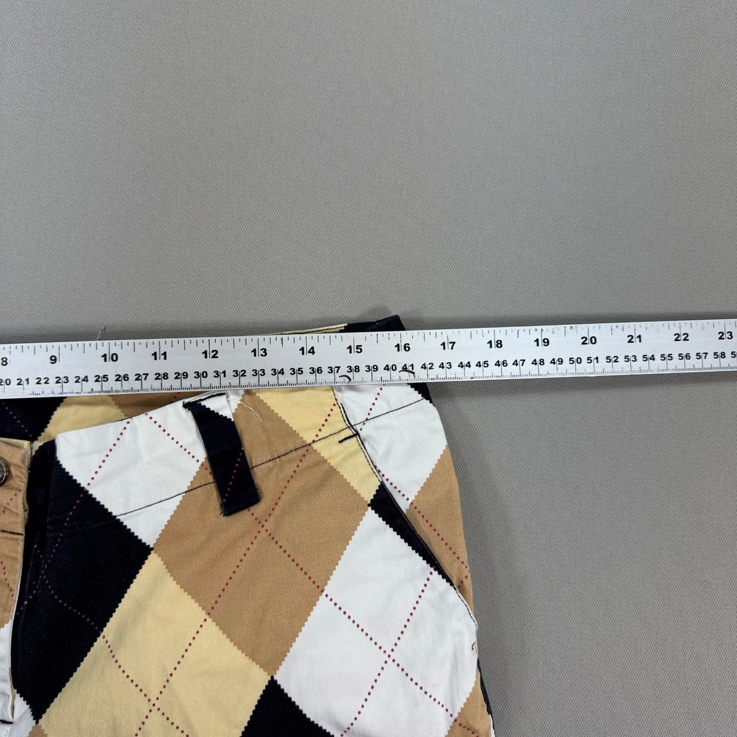 Loudmouth Golf Shorts Womens Size Large Black White Tan Checkered Casual