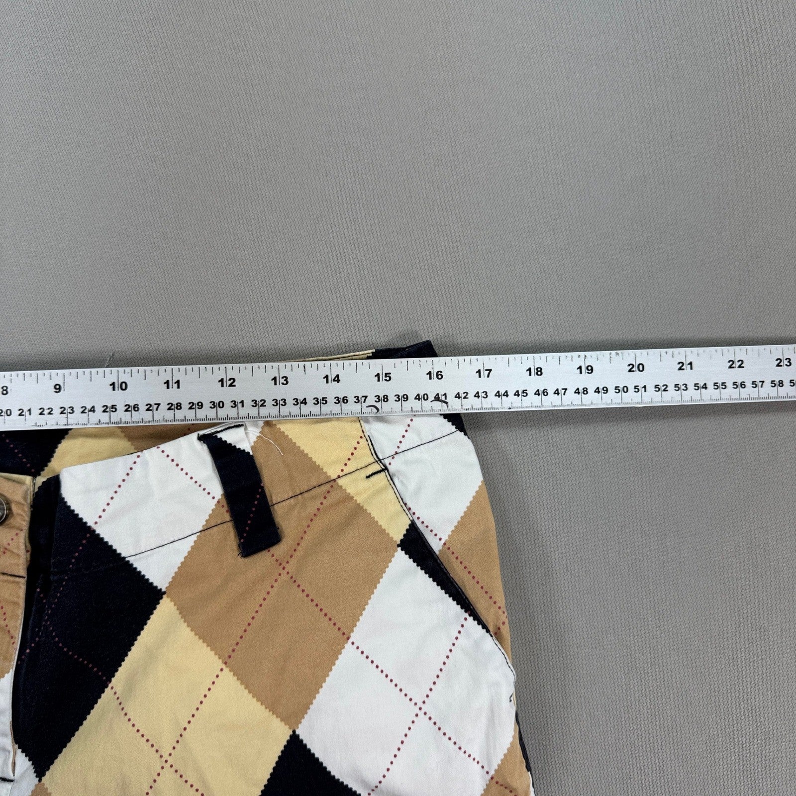 Loudmouth Golf Shorts Womens Size Large Black White Tan Checkered Casual