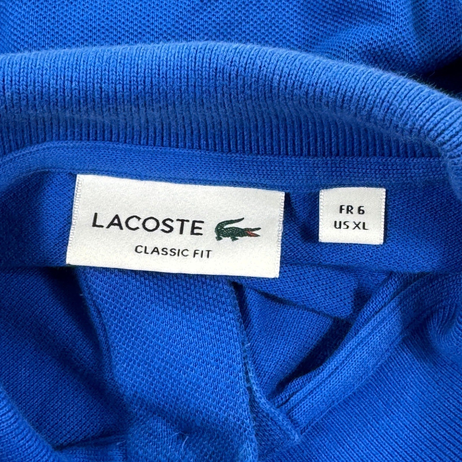 Lacoste Polo Shirt mens XL Blue Classic Fit Short Sleeve Collar Casual Top