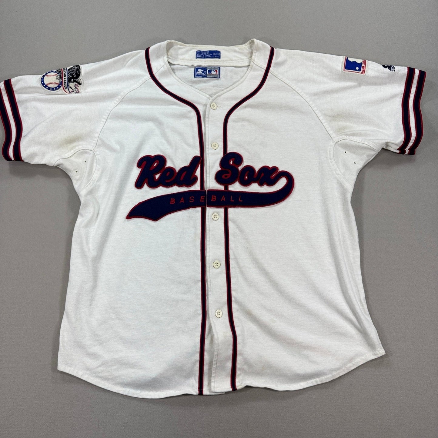 Vintage Starter Boston Red Sox Jersey MLB Baseball Home mens XL White Tailsweep