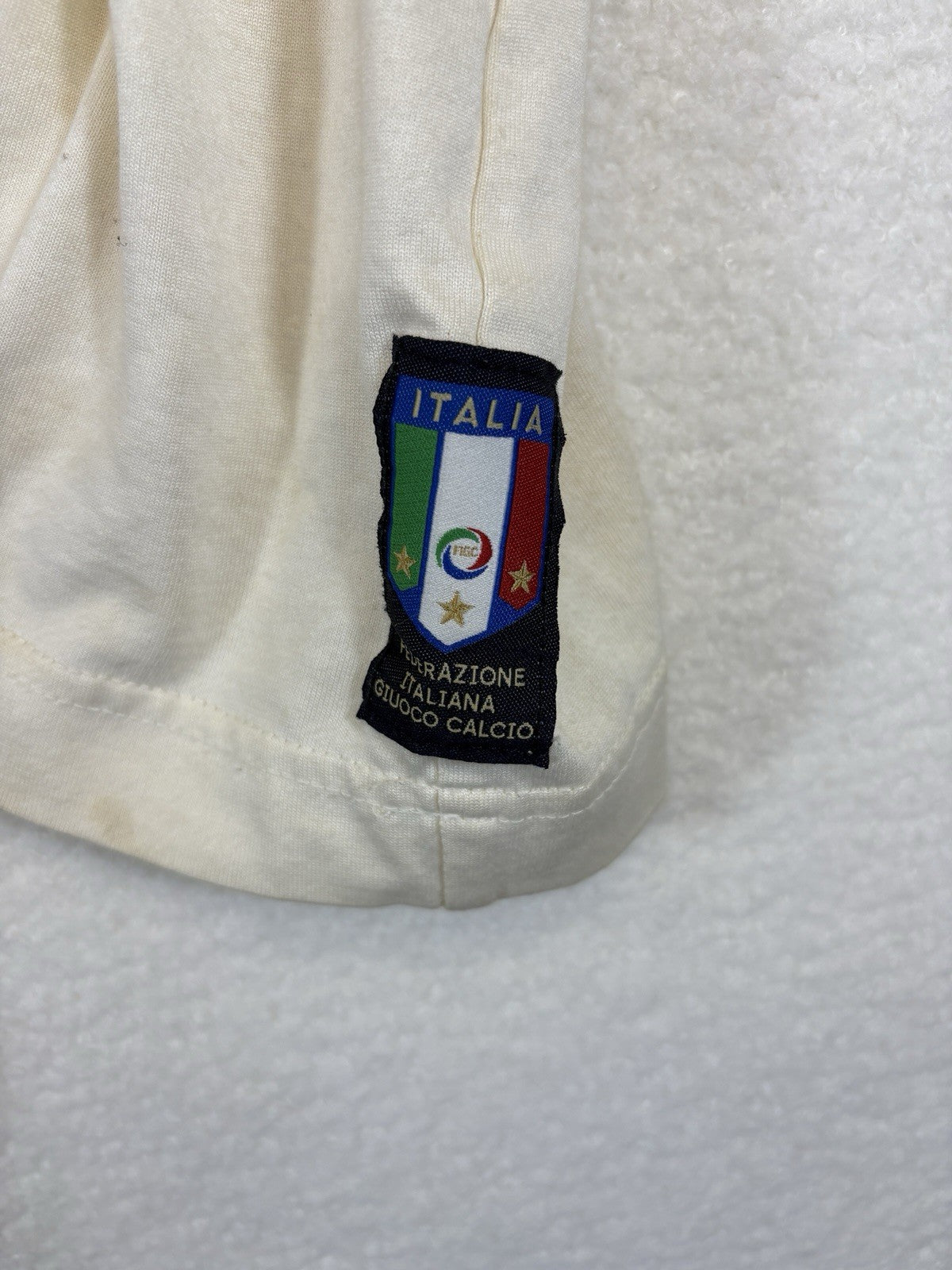 Puma Italia White Polo Shirt Mens Large Gold Lettering