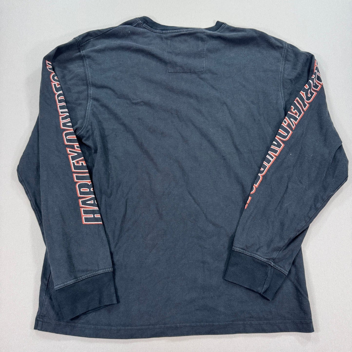 VTG Harley Davidson Long Sleeve Shirt Mens Large Embroidered Patch Y2K