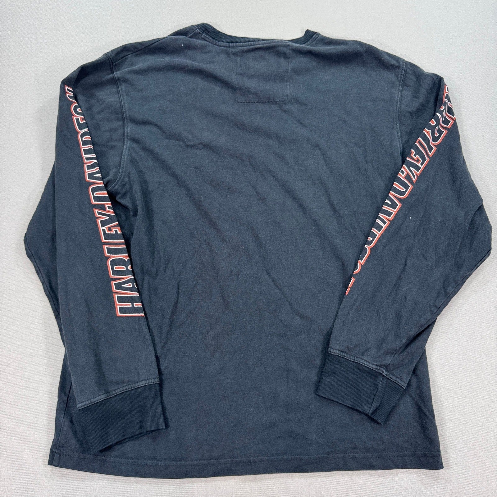 VTG Harley Davidson Long Sleeve Shirt Mens Large Embroidered Patch Y2K