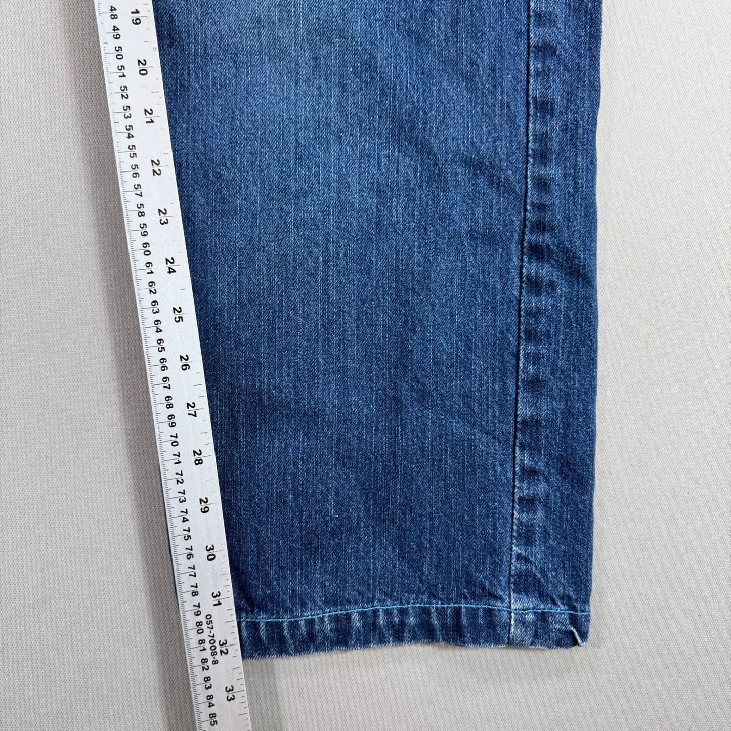 Vintage Drunk Munky Denim Jeans Mens Size 32 Embroidered Wide Leg Y2K