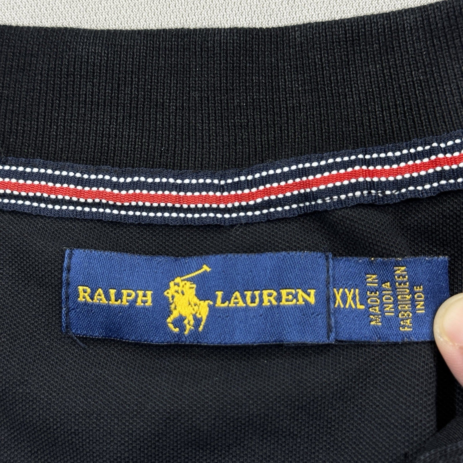 Polo Ralph Lauren Dubai Polo Shirt mens 2XL Black Custom Slim Big Pony Crest