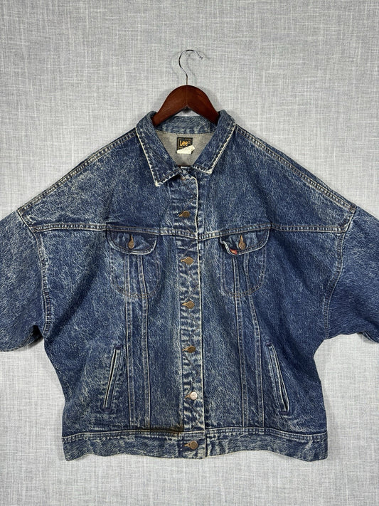 Vintage Lee Riders Jean Jacket Denim Trucker 80s 153438 Mens Size M Made In USA
