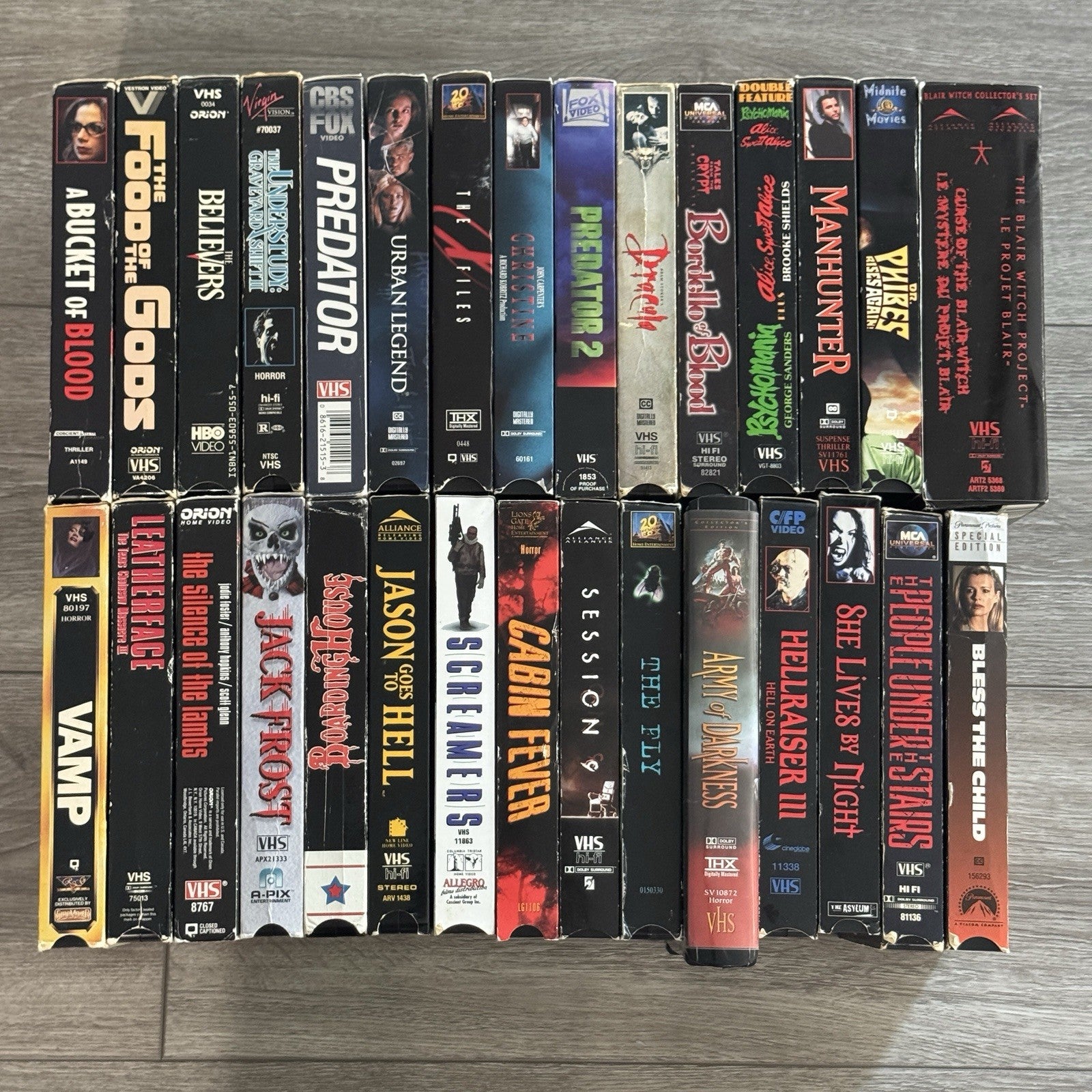 Horror VHS classics Lot Of 30 With Many Grails - Boarding House Jason And More