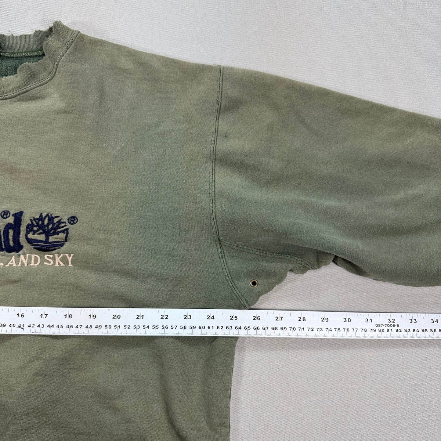 Vintage Timberland Sweatshirt mens XL Olive Green Crewneck Pullover Thrashed