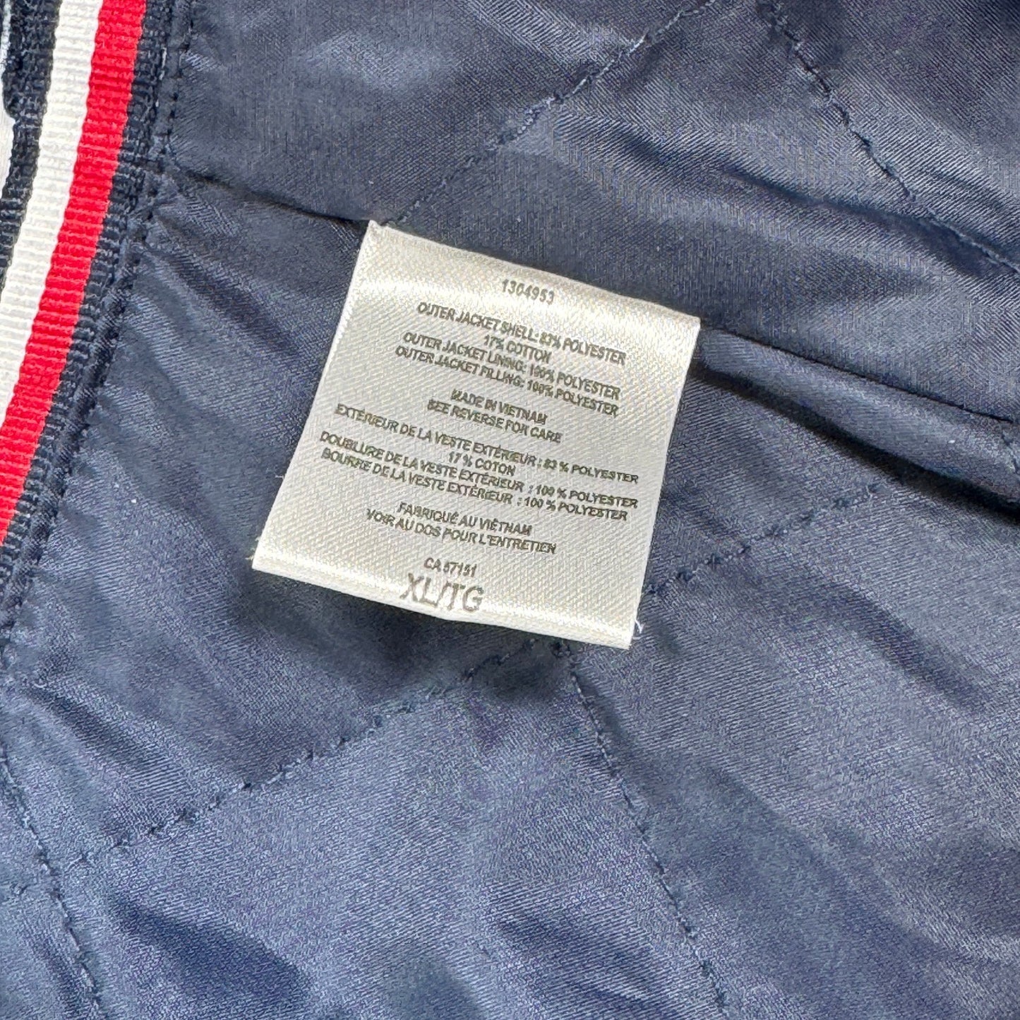 Tommy Hilfiger Windbreaker Coat White Quilted Lined Hooded Womens XL