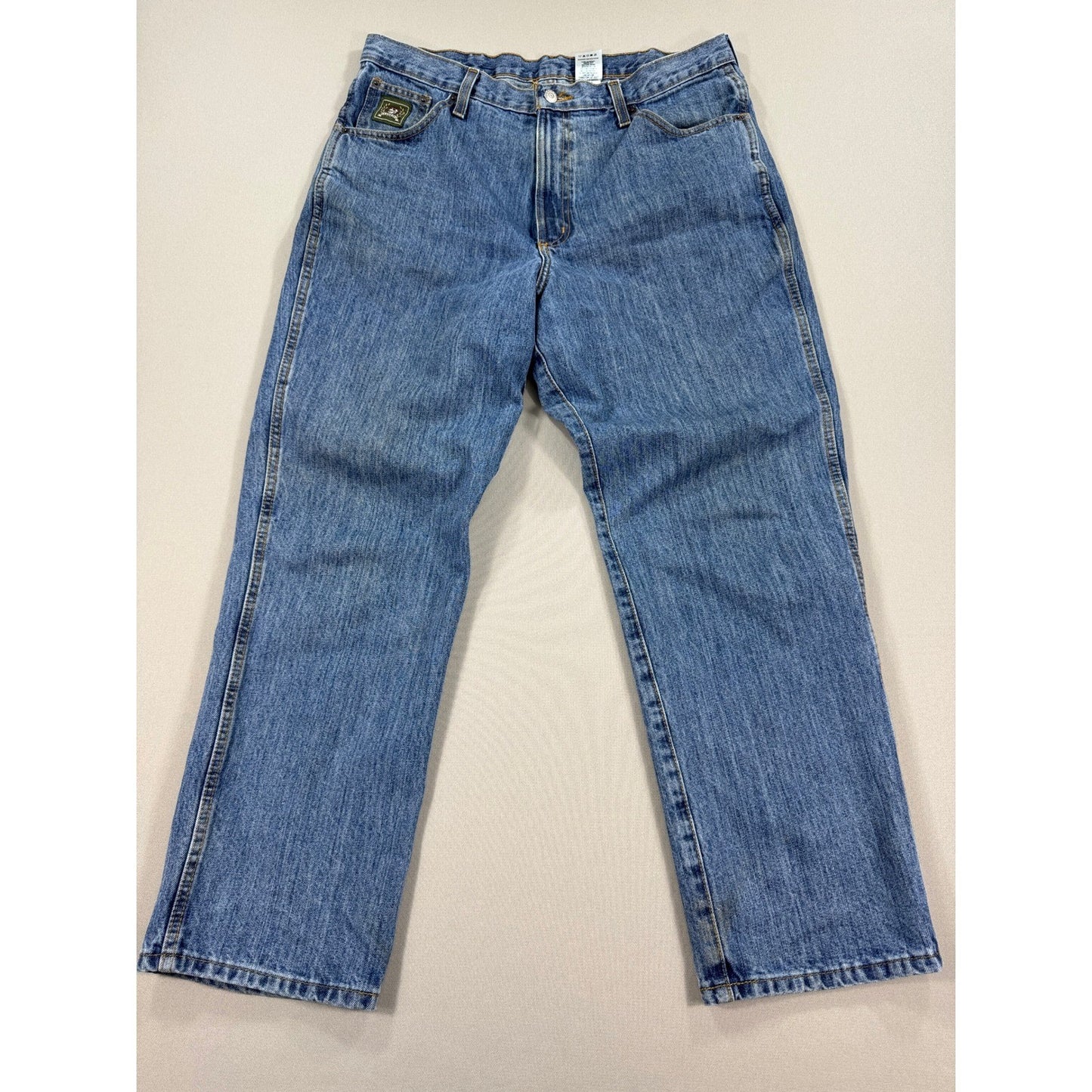 Vintage CINCH mens Size 36x30 Jeans Green Label Baggy Fit Med Wash Denim