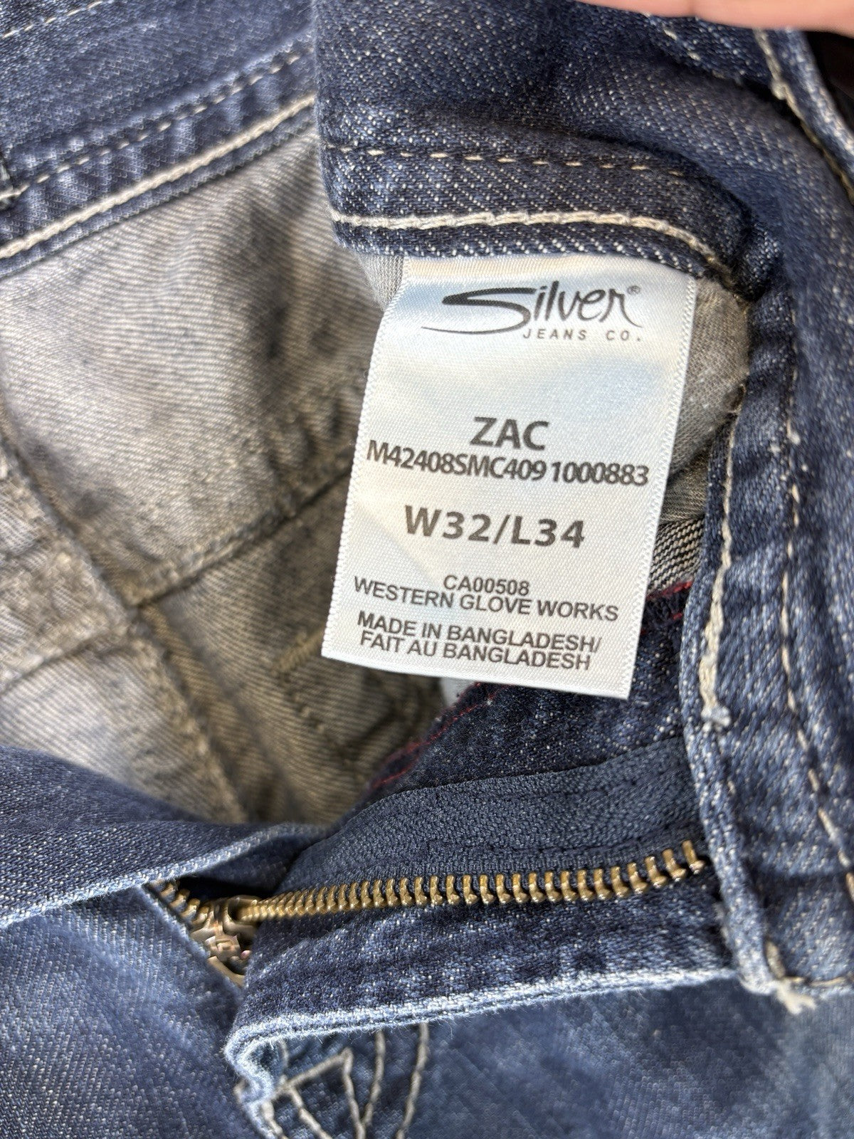 Silver Jeans Zac Blue Denim Relaxed Fit Mens 32x30  Straight Leg Dark Wash