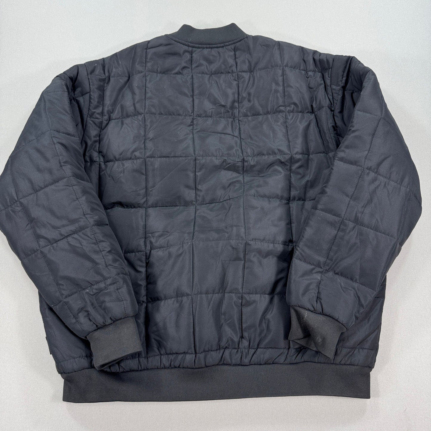Tough Duck Bomber Jacket Quilted Lined mens 2XL Black Full Zip Padded Insulated