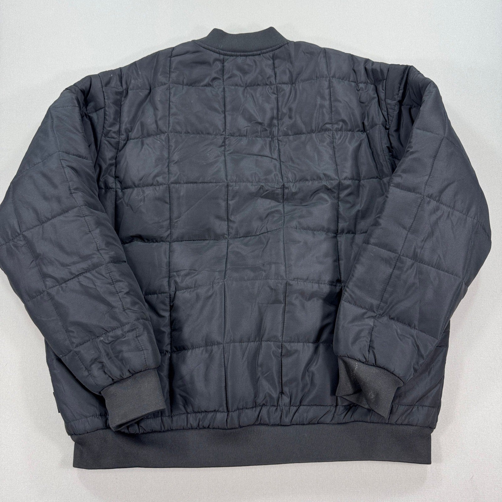 Tough Duck Bomber Jacket Quilted Lined mens 2XL Black Full Zip Padded Insulated