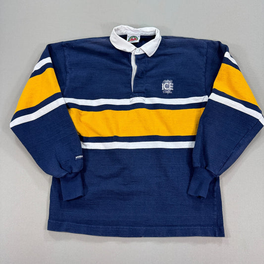 Vintage Barbarian Rugby Wear Shirt Rams / Ice mens Blue Striped Made In Canada
