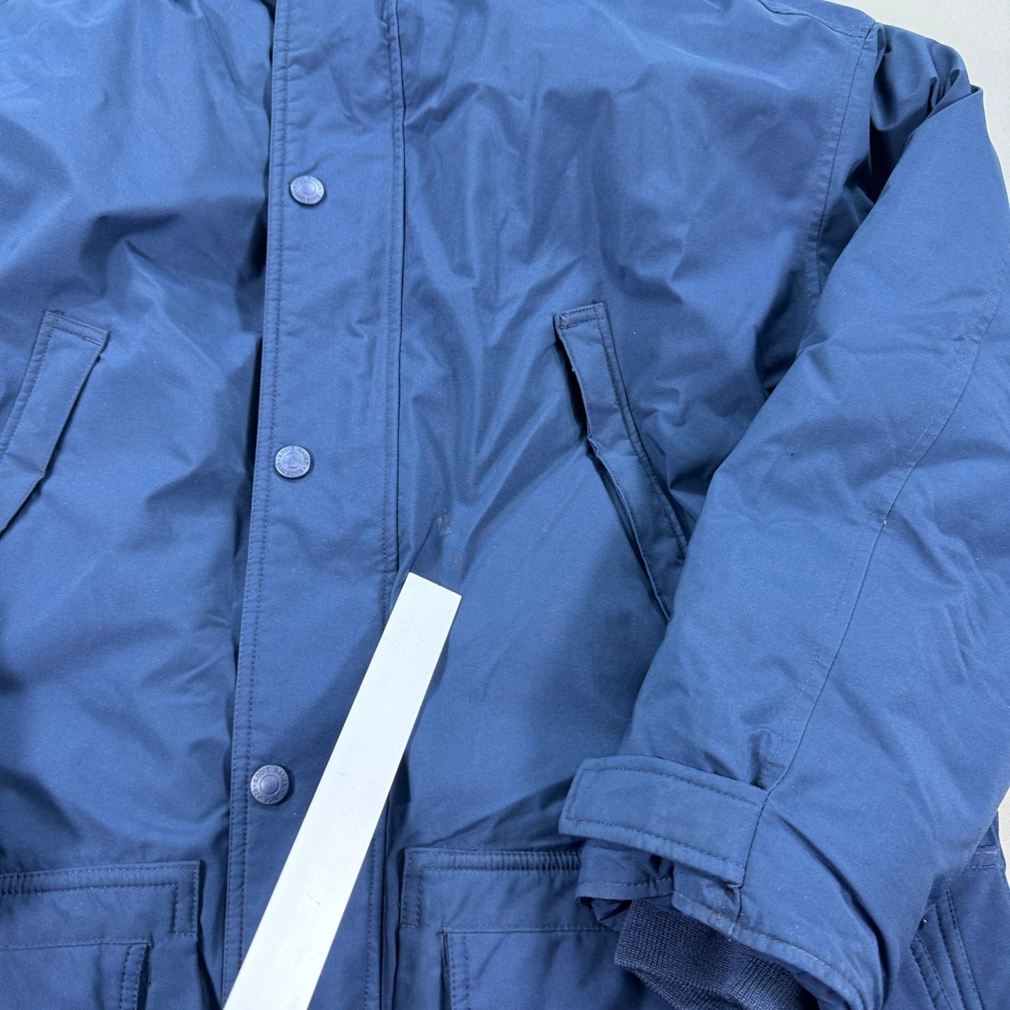 Eddie Bauer Gore-Tex Parka Winter Jacket Insulated Hooded mens Medium Blue Down
