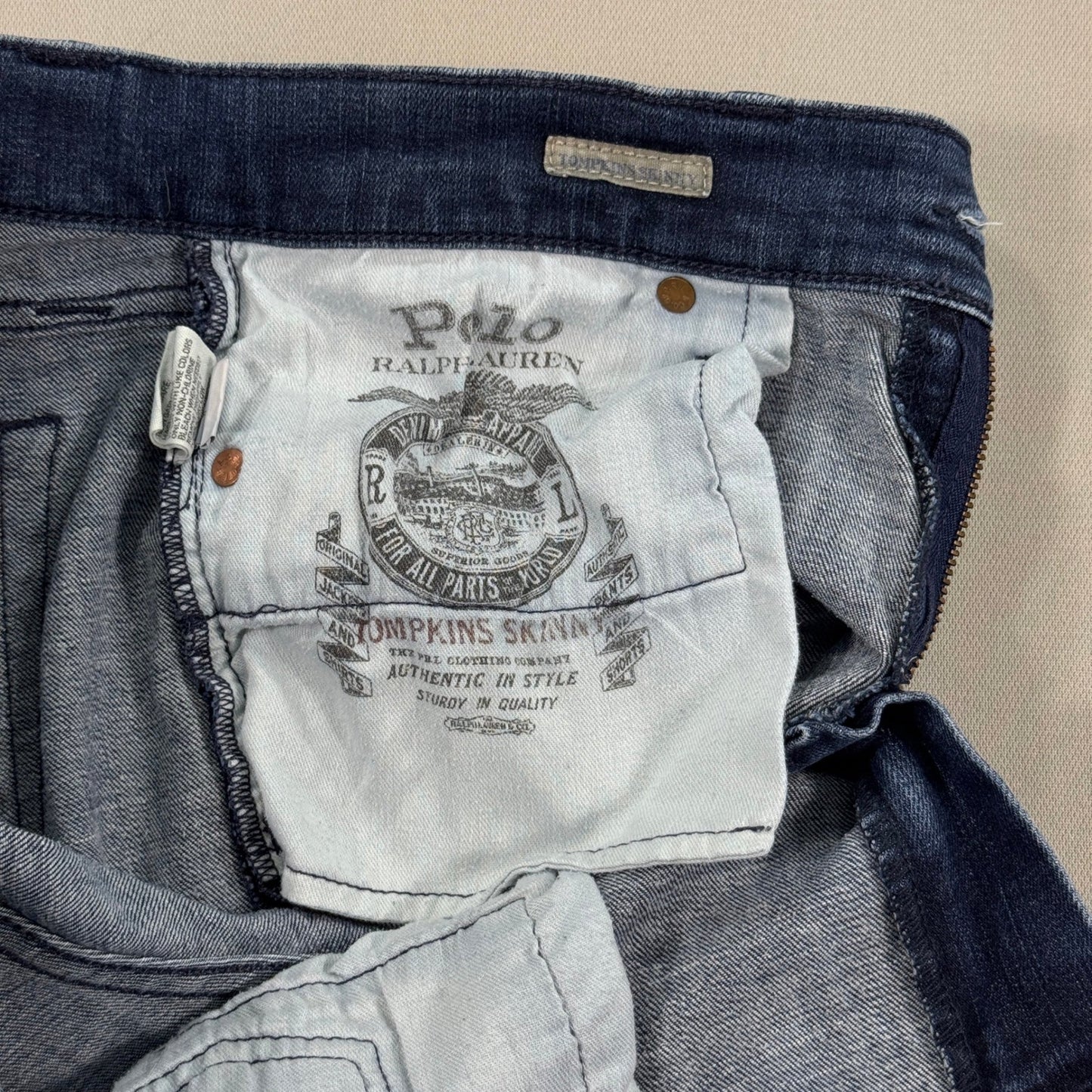 Polo Ralph Lauren Tompkins Skinny Jeans Womens Size 29 Blue Denim Dark Wash