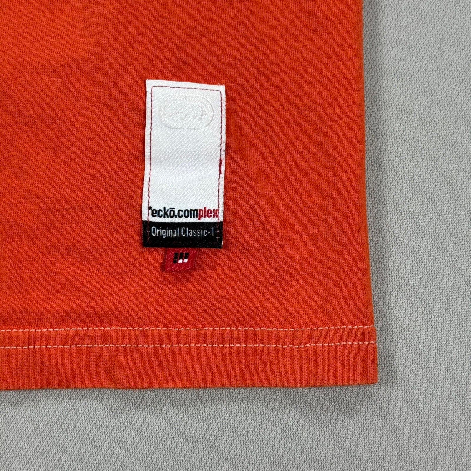 Vintage 90s Ecko Unltd T-Shirt mens XL Orange Made In USA 100% Cotton Rhino Y2k