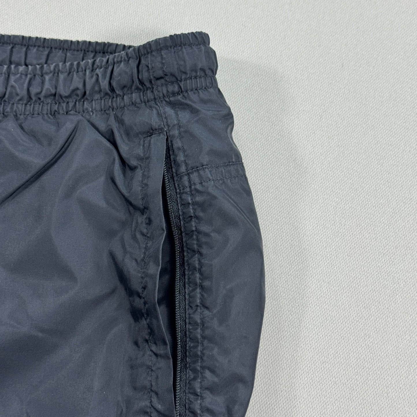 VTG Nike Track Pants Men's Large Black Zip Ankle Pockets Drawstring Windbreaker