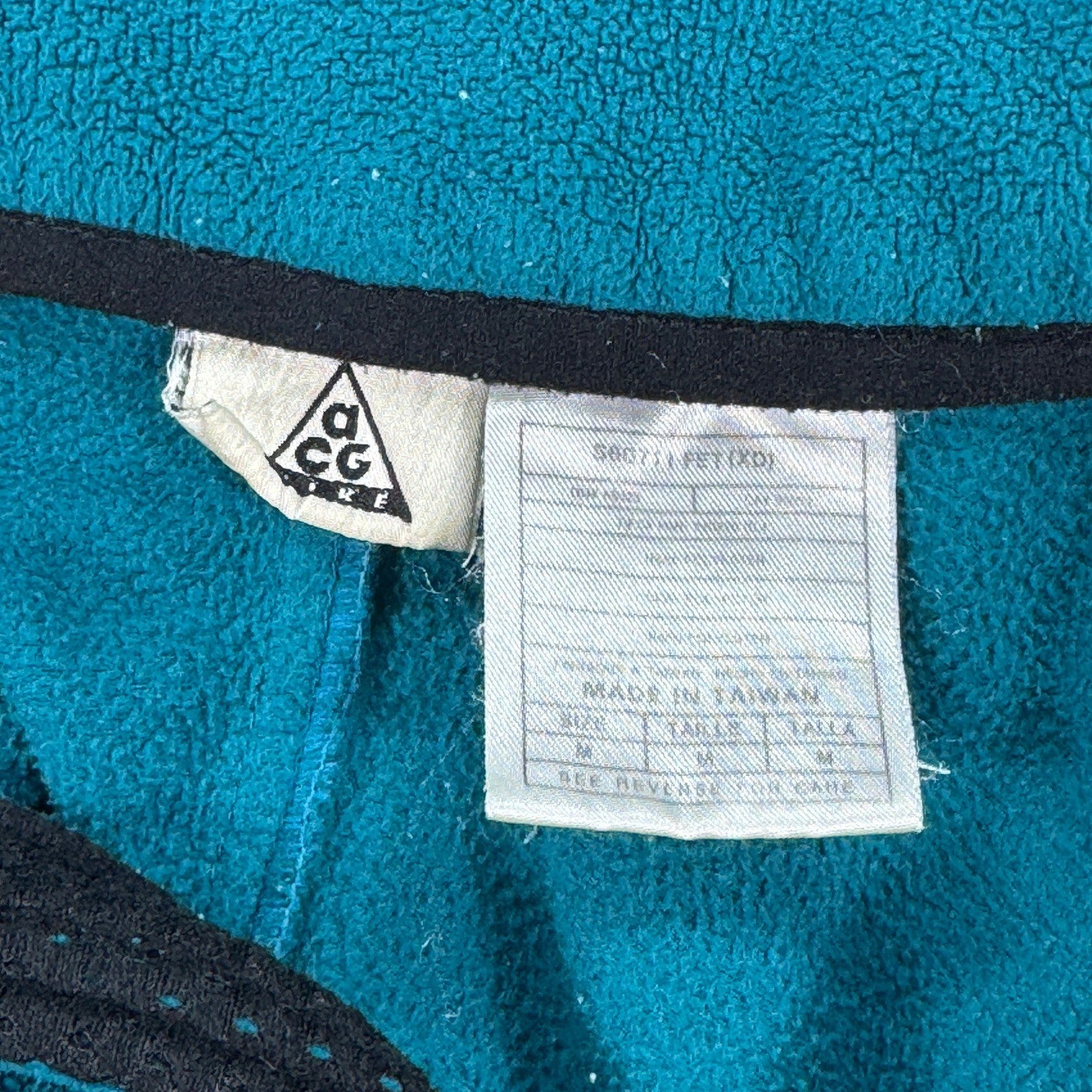 Nike ACG Fleece Sweater mens Medium Teal Half Zip Pullover Cozy waist Cinch