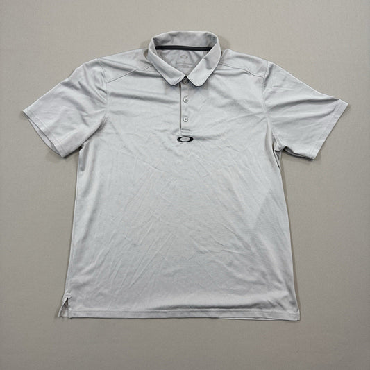 Oakley Velocity Golf Polo Shirt mens Large Stone Gray Performance Top