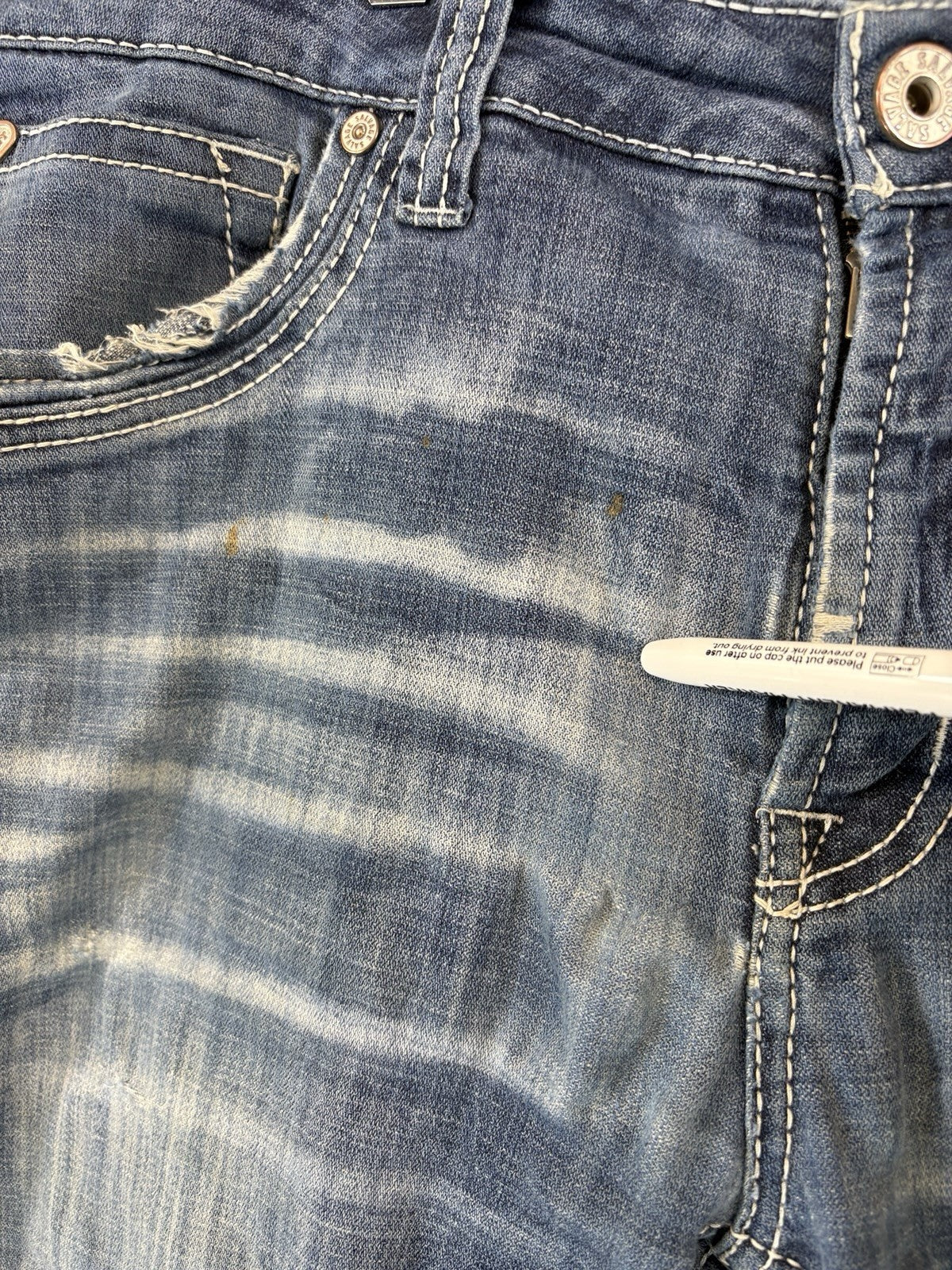 Salvage Supply Co Mayhem Straight Regular Fit Jeans 36x32 Blue Wash SLVG54-46