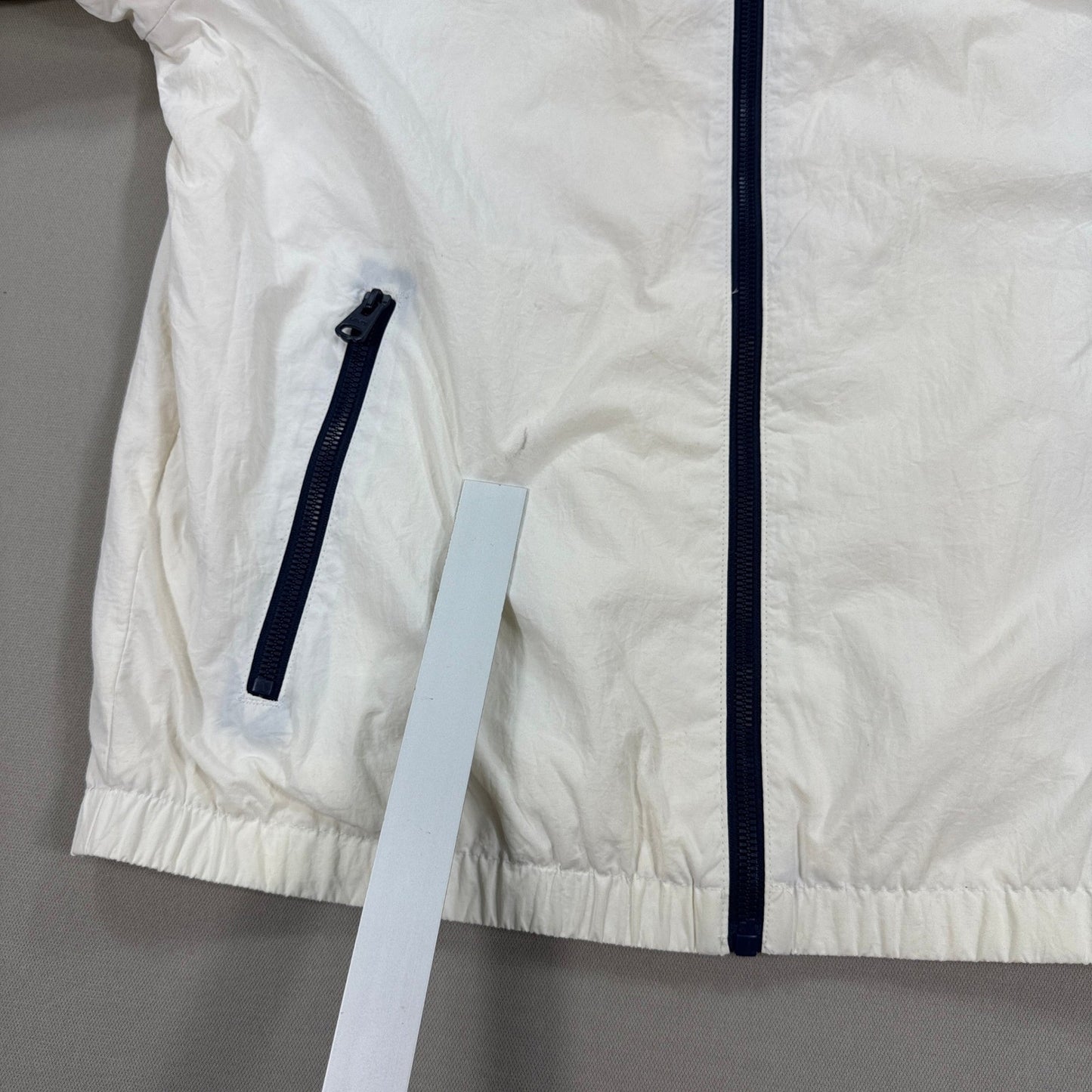 Levi's Retro Varsity Jacket Mens Large White Full Zip Spell Out Logo Sleeve Logo