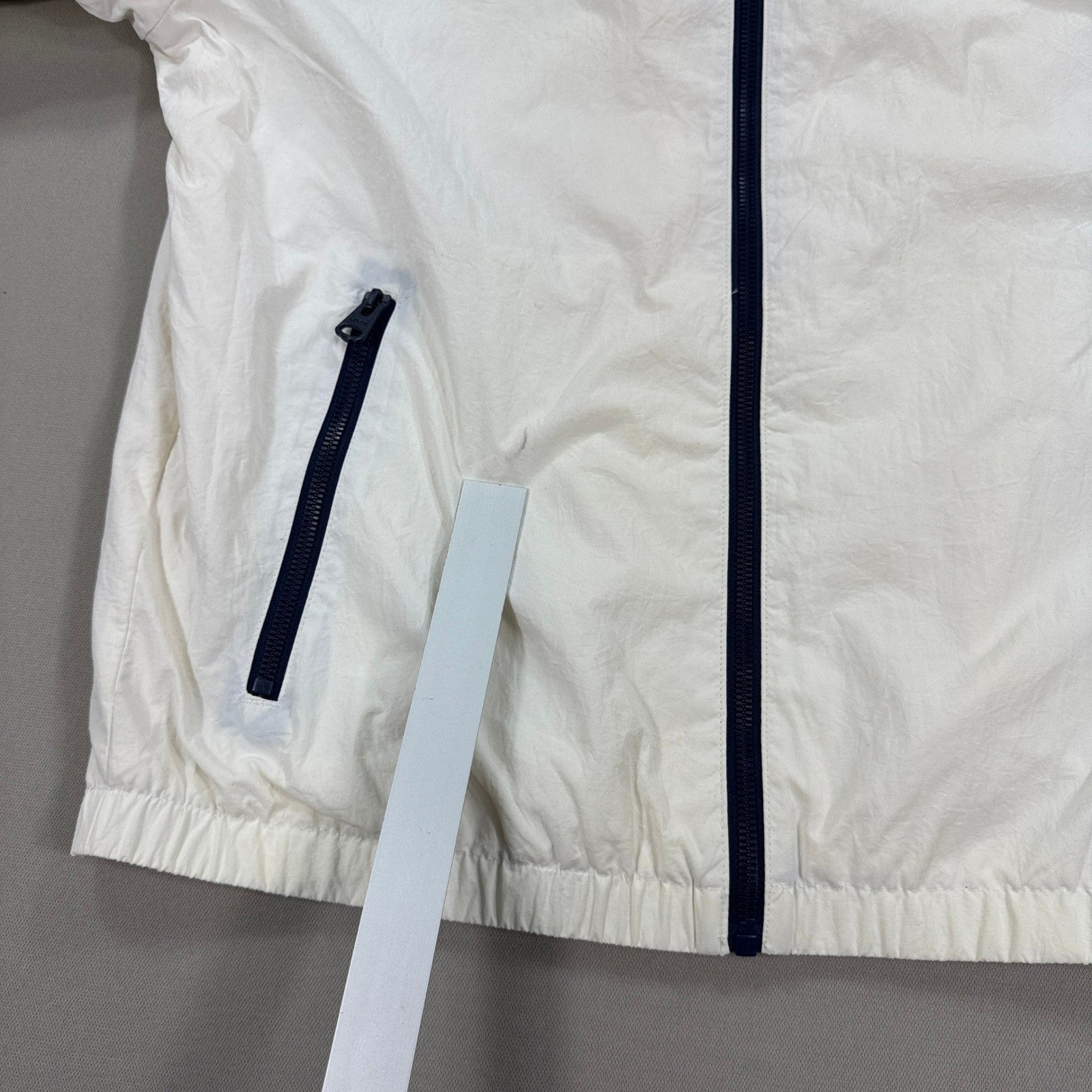 Levi's Retro Varsity Jacket Mens Large White Full Zip Spell Out Logo Sleeve Logo