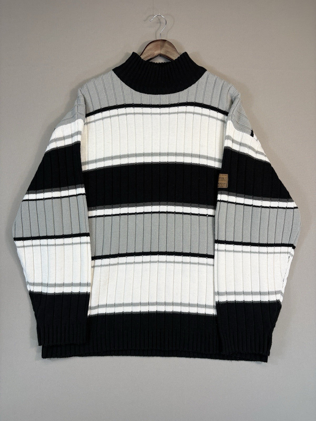 SOUTHPOLE Authentic Collection Mens XL Knit Turtleneck Sweater Striped