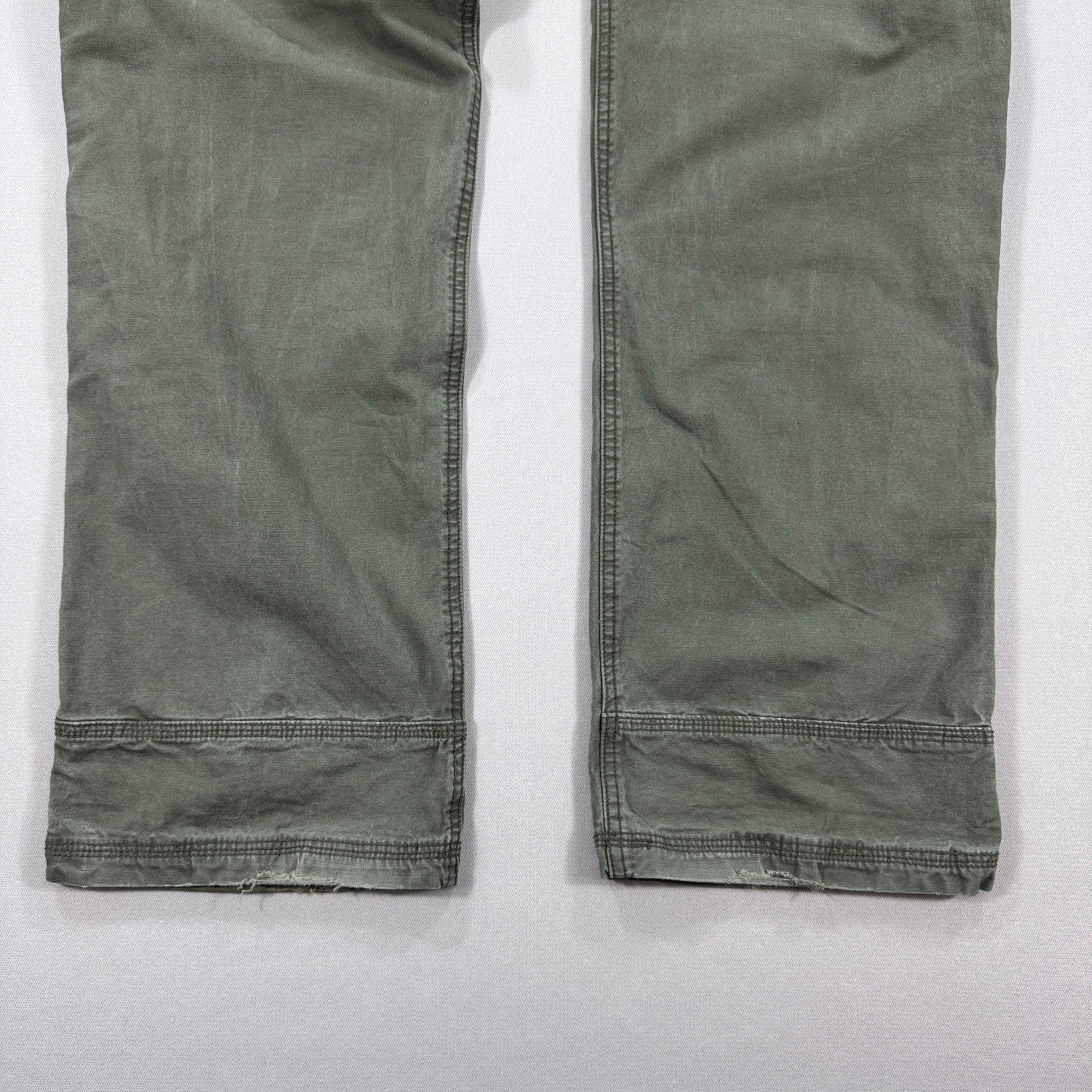 Prana Bronson Work Pants mens 38x34 Olive Green Canvas Carpenter Relaxed Fit
