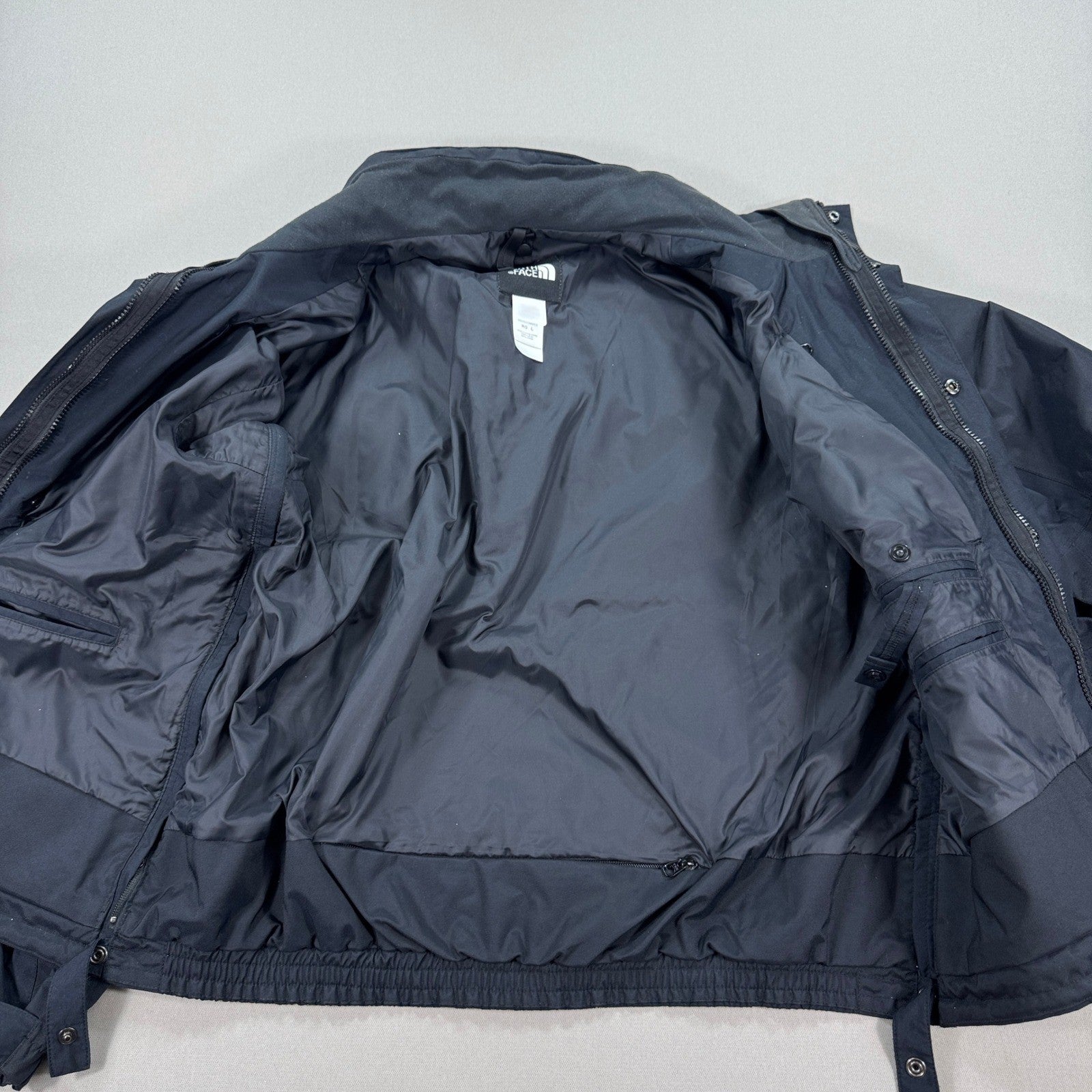 The North Face Ski Jacket Double Layer Coat mens Large Black Side Ventilation