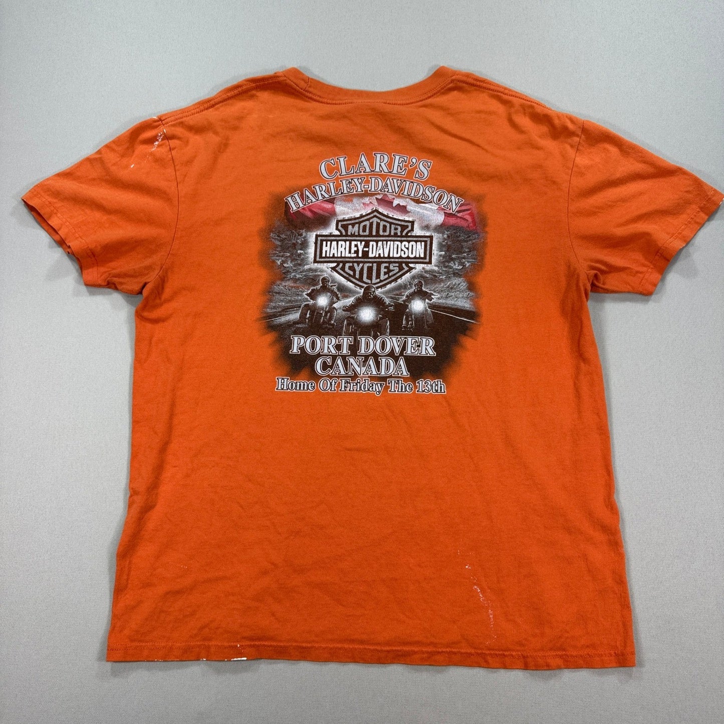 Harley Davidson T-Shirt 2012 Port Dover Friday The 13 mens XL Orange