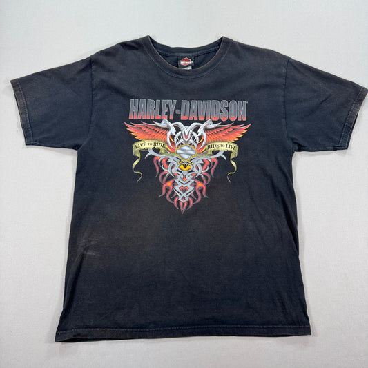 Vintage Harley Davidson T-Shirt Santa Cruz California Live To Ride mens Large