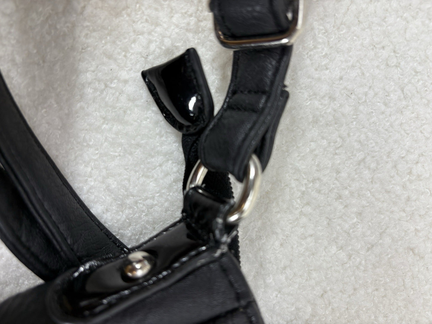 Vintage GUSSACI Black Handbag Full Zip Adjustable Leather