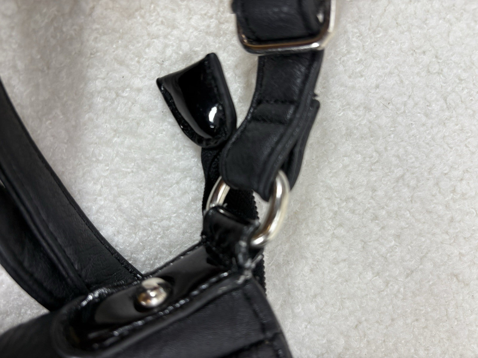 Vintage GUSSACI Black Handbag Full Zip Adjustable Leather