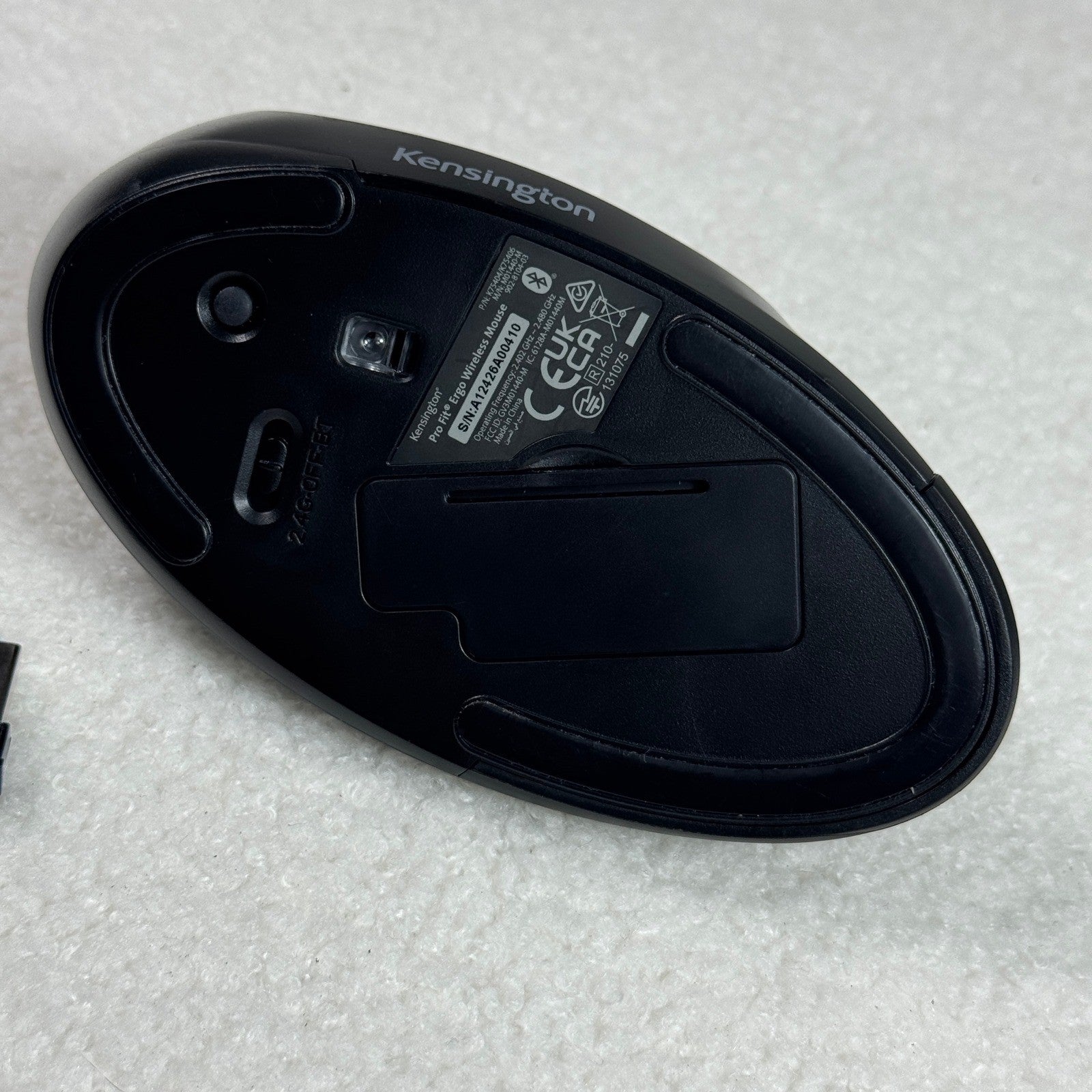 Kensington Pro Fit Ergo Vertical Wireless Mouse with USB Receiver Black