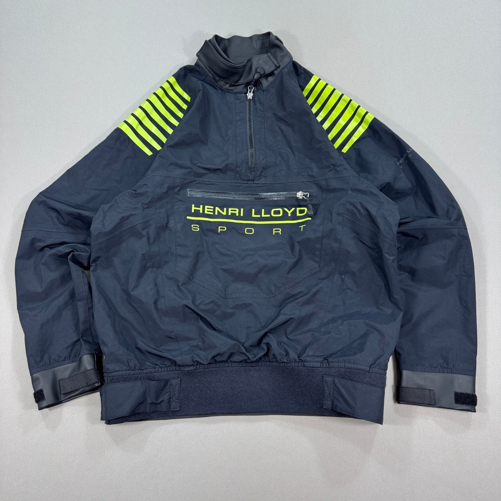 Henri Lloyd Sport Sailing Jacket Mens Medium Black Windbreaker Quarter Zip