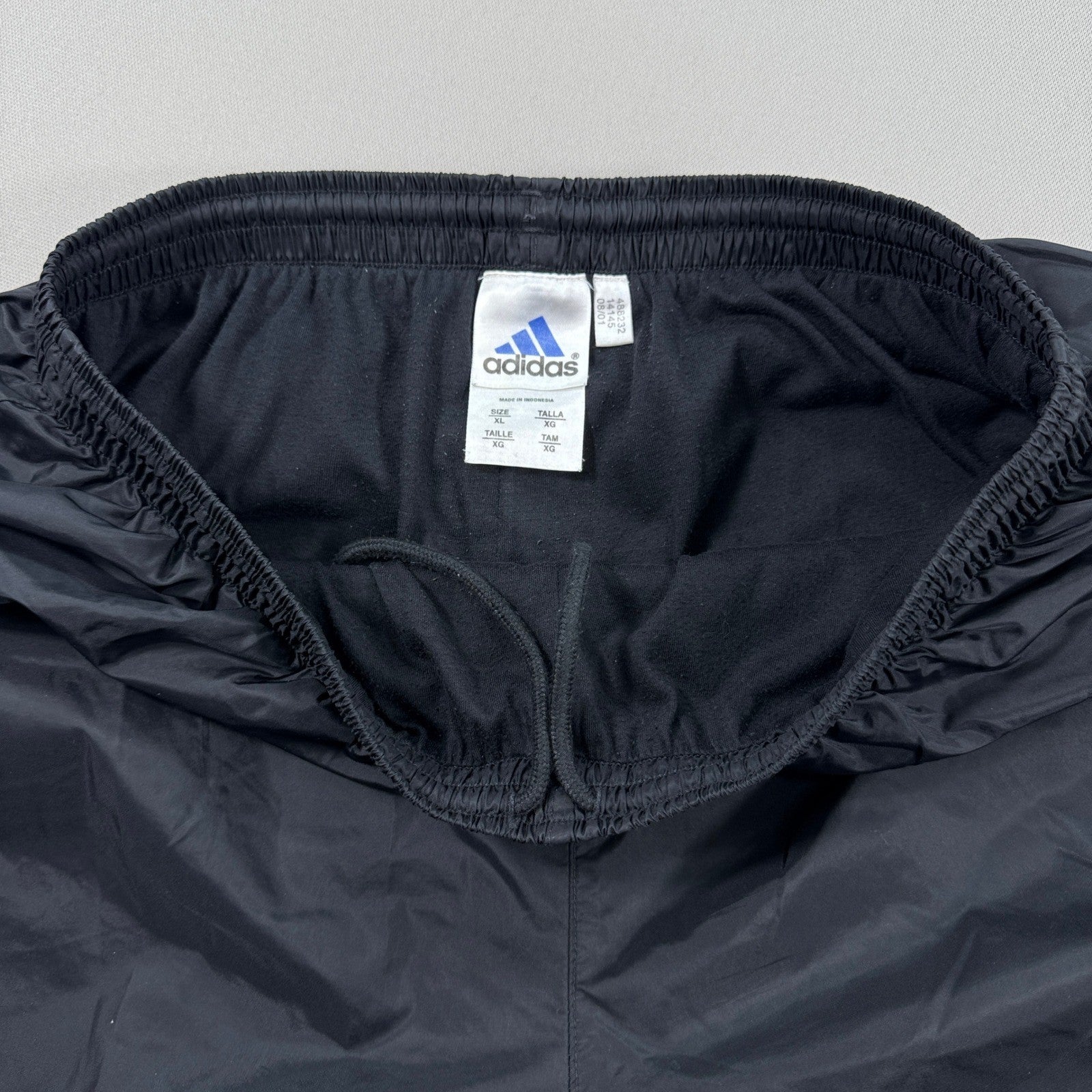 Vintage Adidas Track Pants Men's XL Black Zipped Ankle Windbreaker Y2K 2001