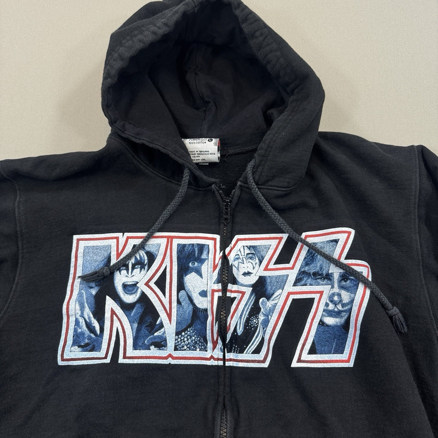 VTG Kiss Hot In The Shade Hoodie Mens Large Black Full Zip The Roxx 90's