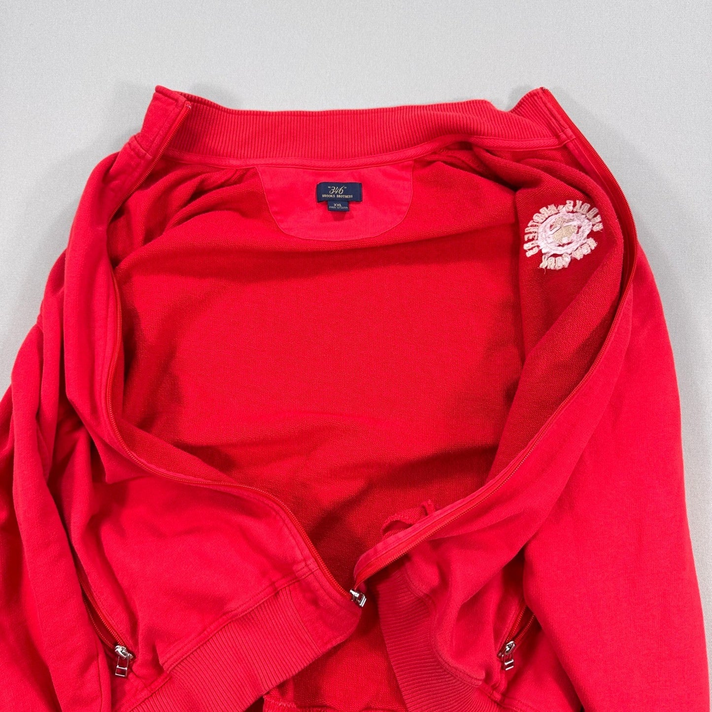 Brooks Brothers Track Jacket Mens XL Red 1818 New York Cotton Full Zip