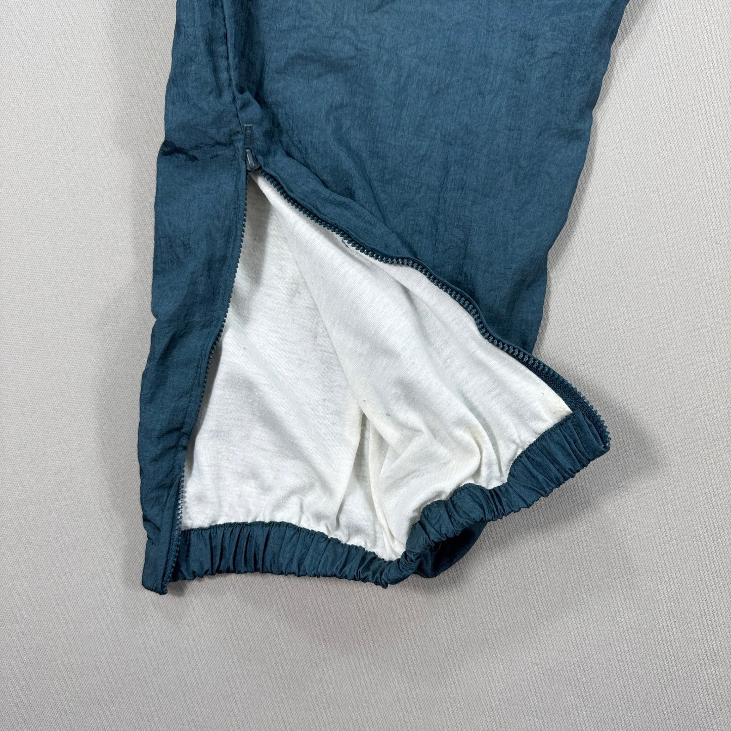 Vintage Puma Track Pants mens Medium Teal Windbreaker Nylon Zipped Ankles Y2K