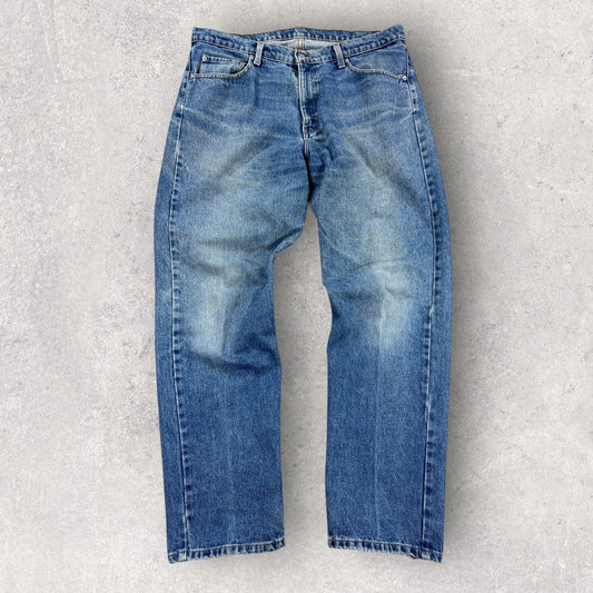 Vintage Polo Ralph Lauren Jeans Men's 38x32 Blue Denim Relaxed Distressed