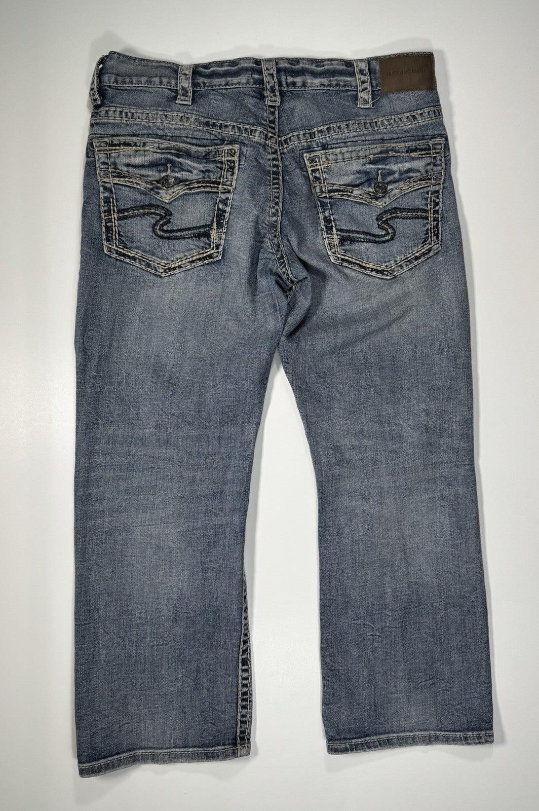 Silver Jeans Gordie Loose Fit Straight Leg Mens 38x32 Blue Relaxed
