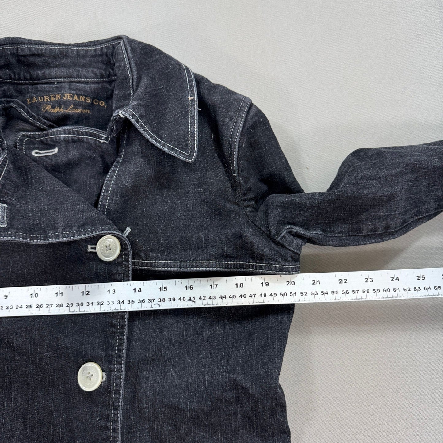 Lauren Jeans Co. Ralph Lauren Jean Trench Coat Womens Large Dark Wash Denim