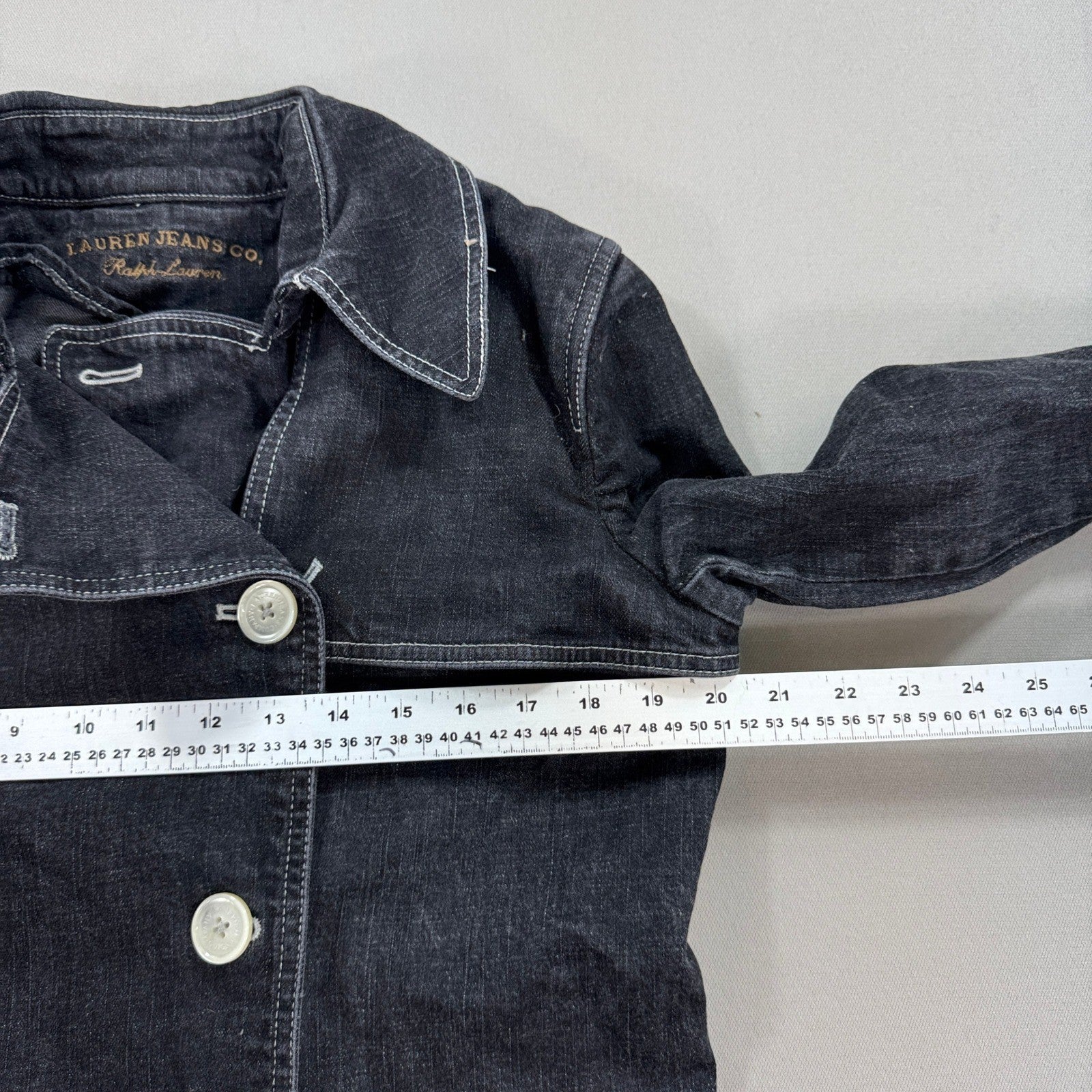 Lauren Jeans Co. Ralph Lauren Jean Trench Coat Womens Large Dark Wash Denim